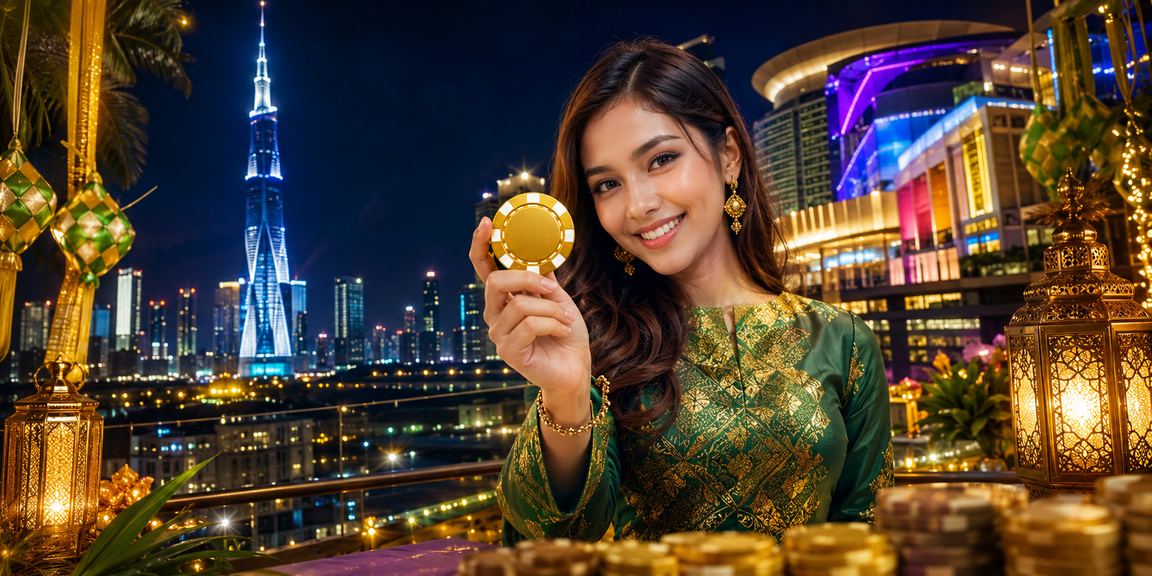 Ruang kasino hiburan di Kuala Lumpur dengan suasana Hari Raya